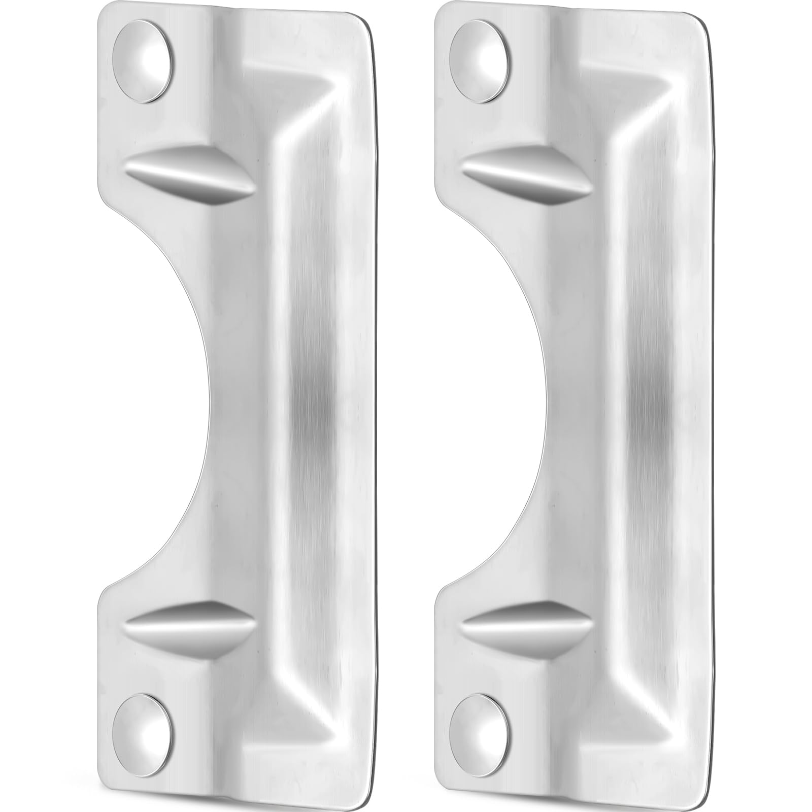 Landhoow 2 Pcs 3 x 7'' Latch Guard Plate Cover Stainless Steel Door Security Strike Latch Protector for Home Use Against
