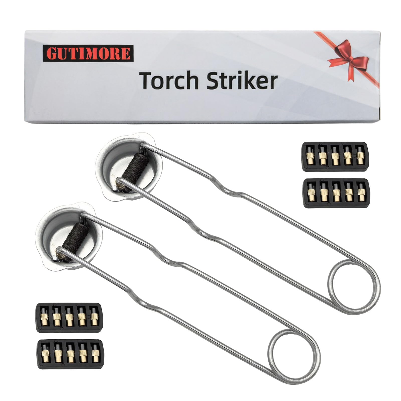 Gutimore Single Flint Striker Spark Lighter with 20 Extra Flint Replacements for Welding, Brazing and Soldering